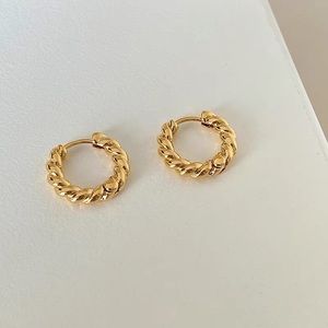 Golden Twist Hoop Earrings